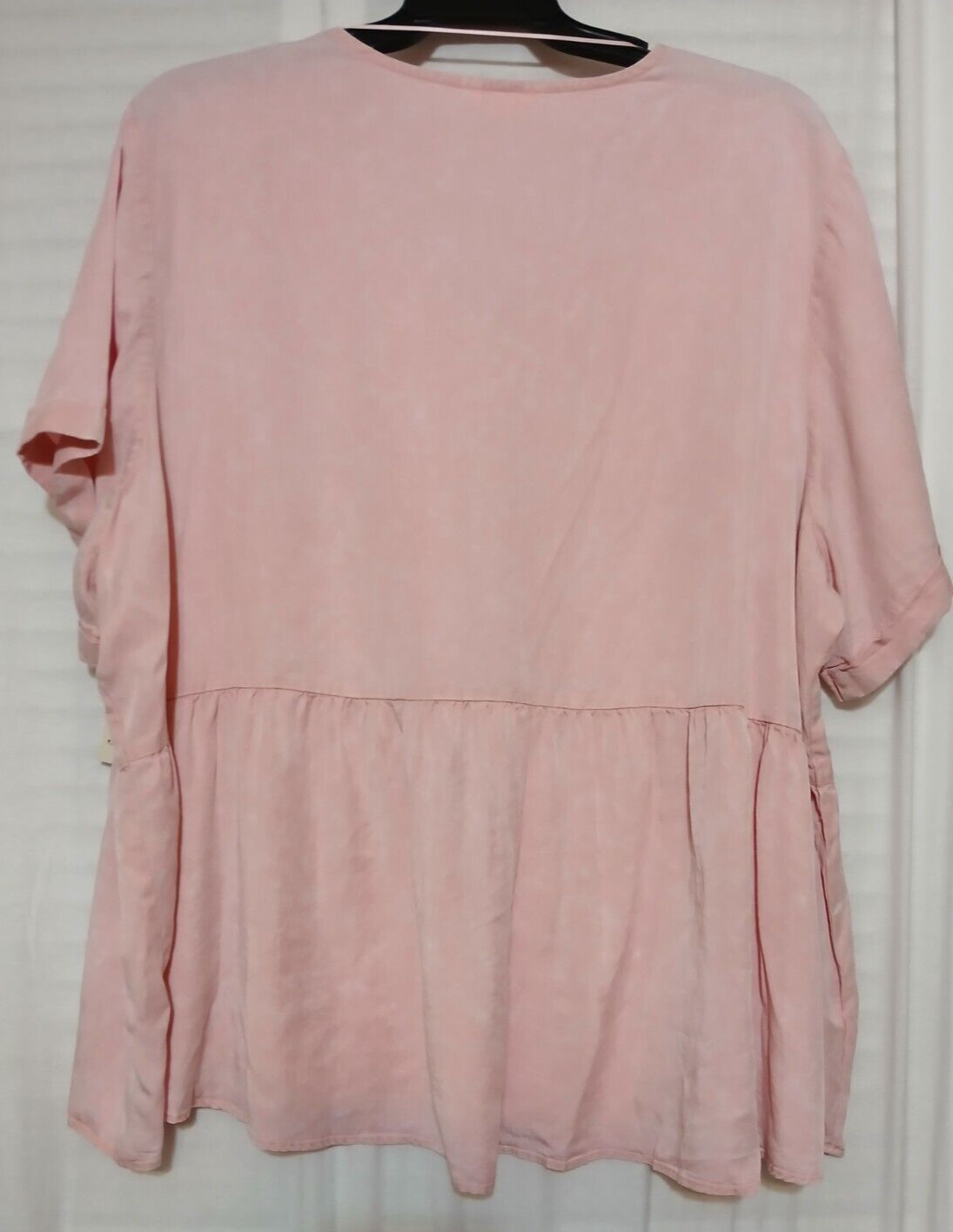 Terra & Sky V-Neck Babydoll Lyocell Top Black, Blue, Pink & Green You Pick 1
