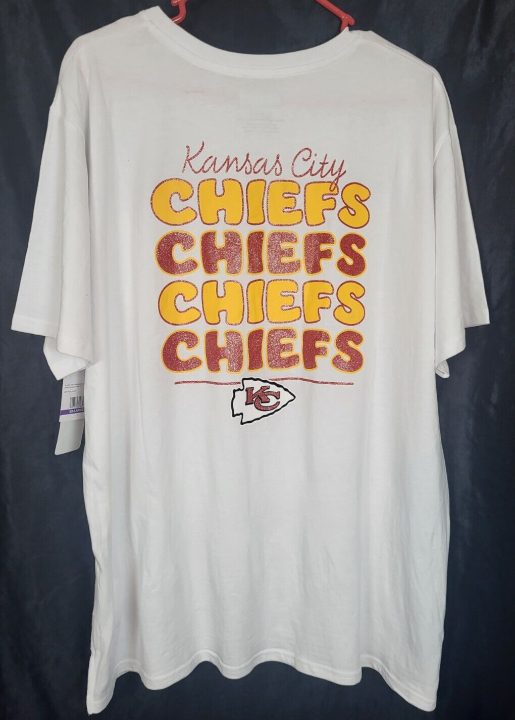 Kansas City Chiefs Glitter Women’s 2XL T- Shirt Sparkly Blingy NWT! Football KC
