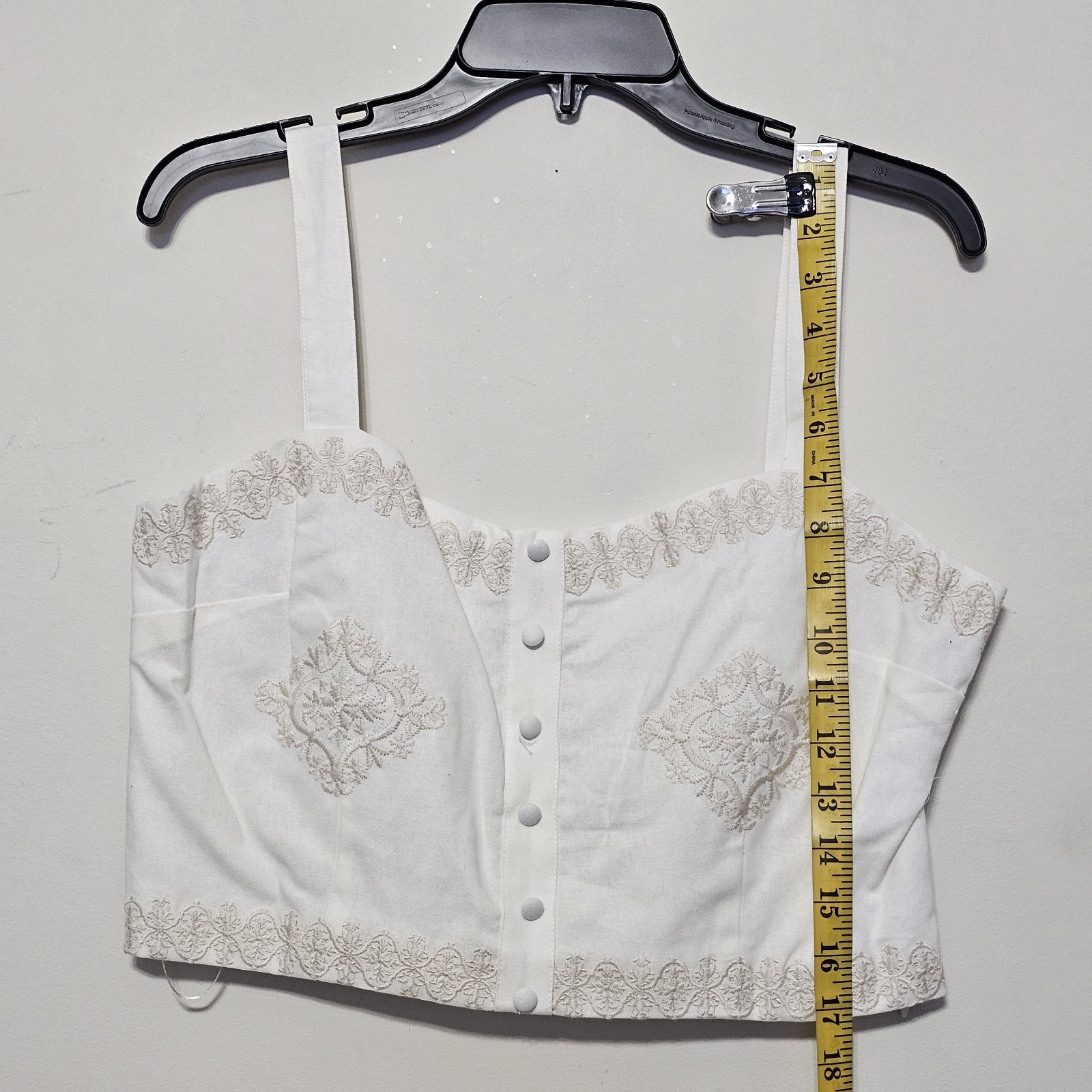 A Loves A Women Tank Top Blouse Large White Linen Cotton Cropped Sleeveless 624