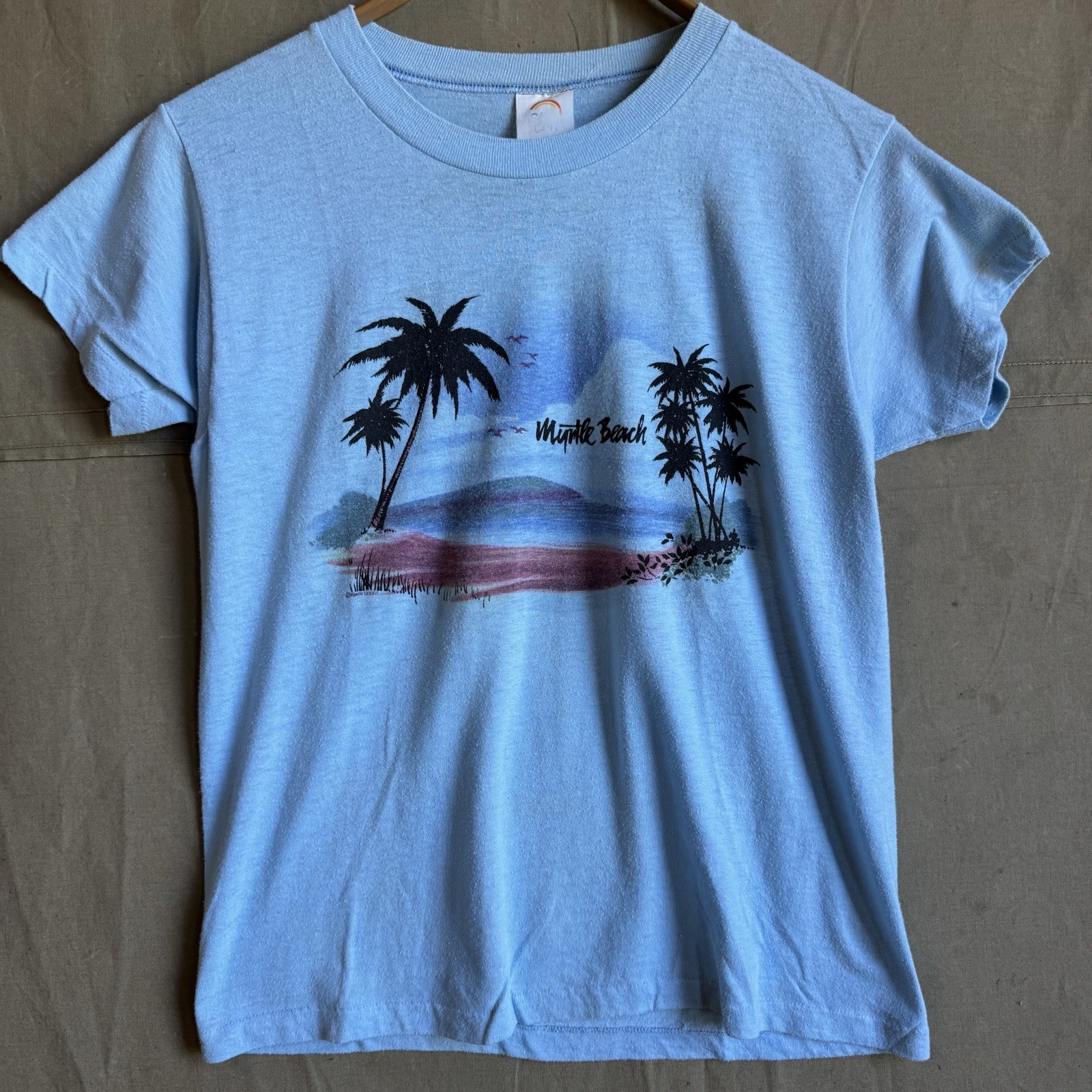 Vintage 80s Myrtle Beach Tourist Souvenir Cal Cru Single Stitch Shirt Womens Med