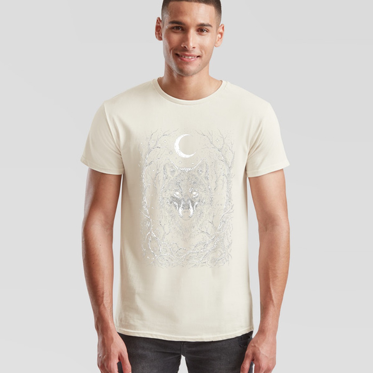Wolf Wolves Animals Mens T-Shirt Womens Tee Mystical Forest Graphic Unisex Tee