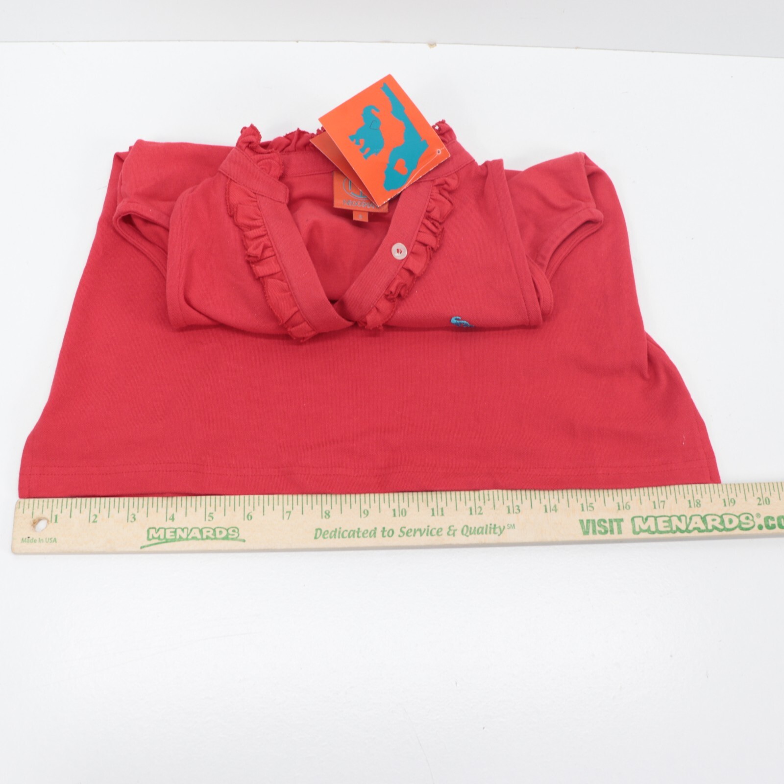 Tracy Negoshian Jennie Red Halter Ruffle Polo Womens Size Small