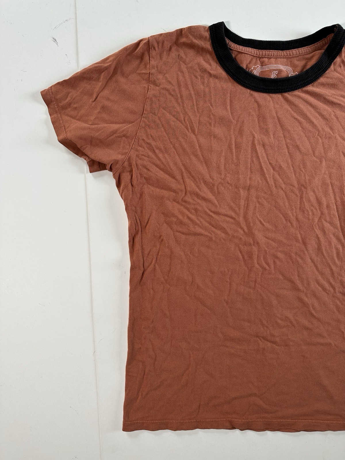 Big Bud Press T Shirt Sz S Terracotta Red Ringer Classic Retro City Sports