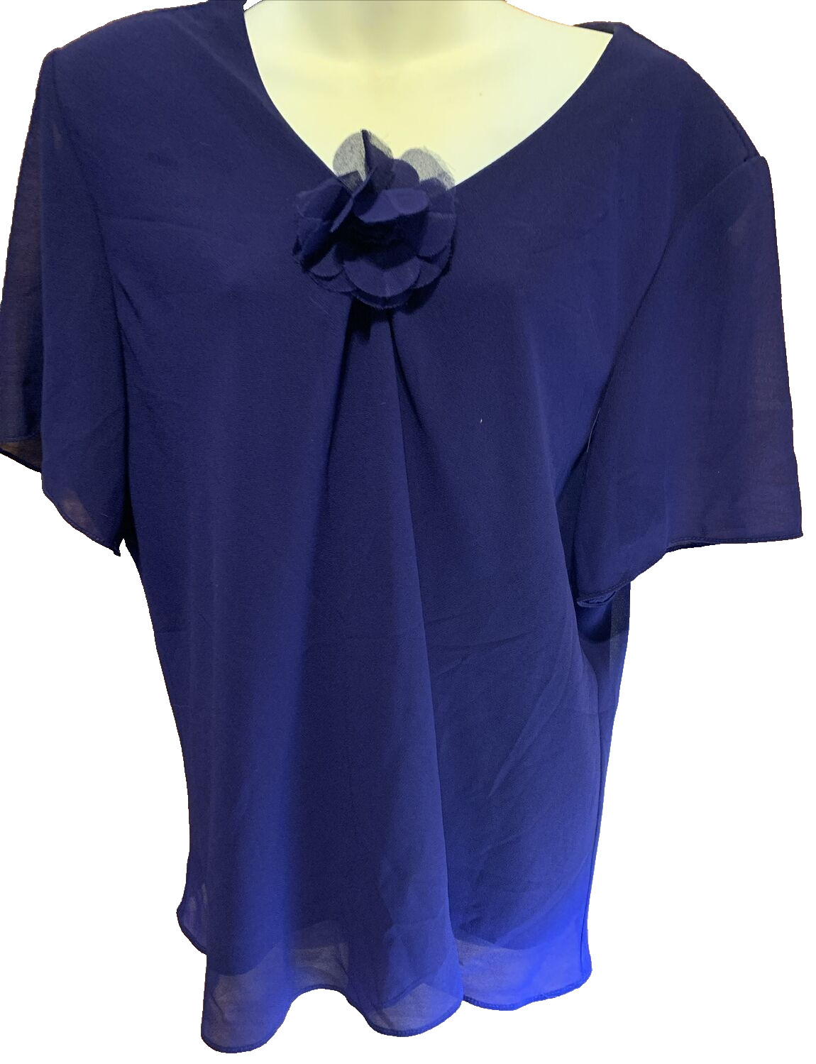 J.B.S LTD Womens Size 24w Purple Chiffon Blouse Dry Clean Only