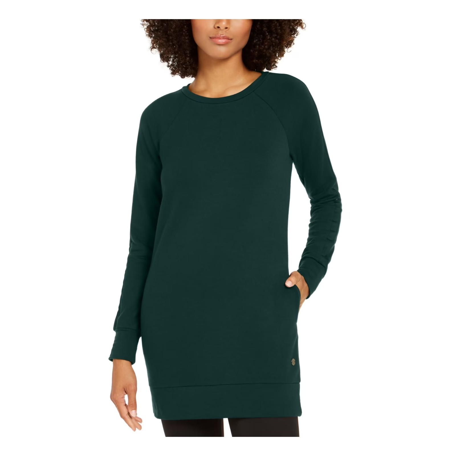 Ideology Activewear Long Sleeve Fleece Tunic Top Small, Deep Pine #9622