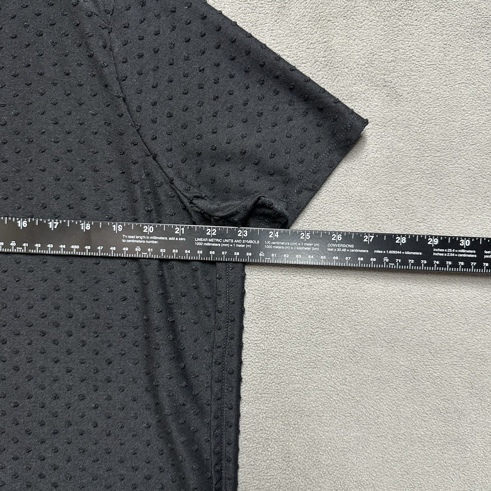Adrianna Papell Shirt Womens XL Black/Black Raised Polka Dot 3D Textured Casual