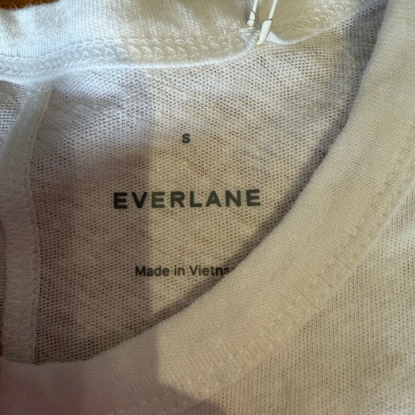 Everlane The Cotton Linen Box Cut Tee No Pocket White Size Small NWT