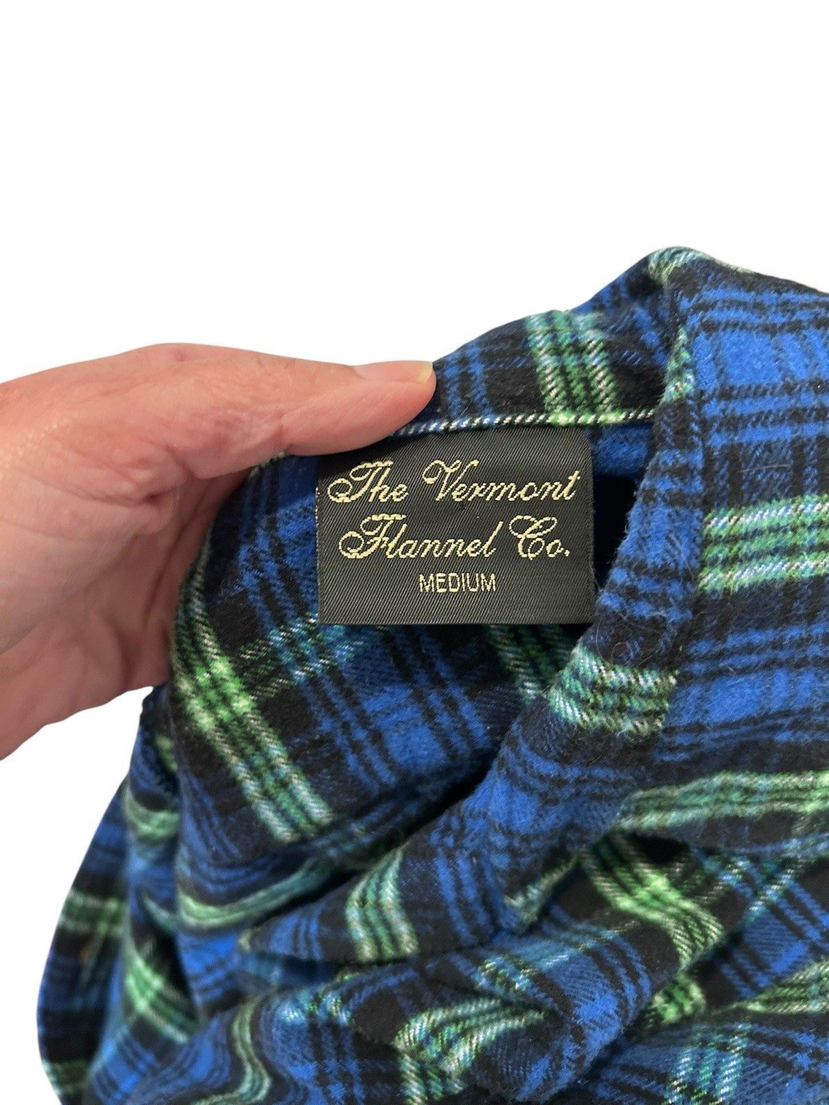 Vermont Flannel Company women’s heavy weight classic blue plaid flannel medium