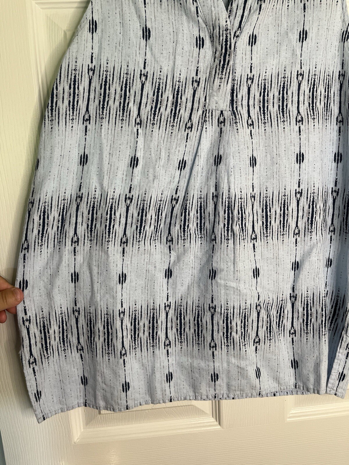 St Tropez West Blue Patterned Tunic tank top Women Size Small