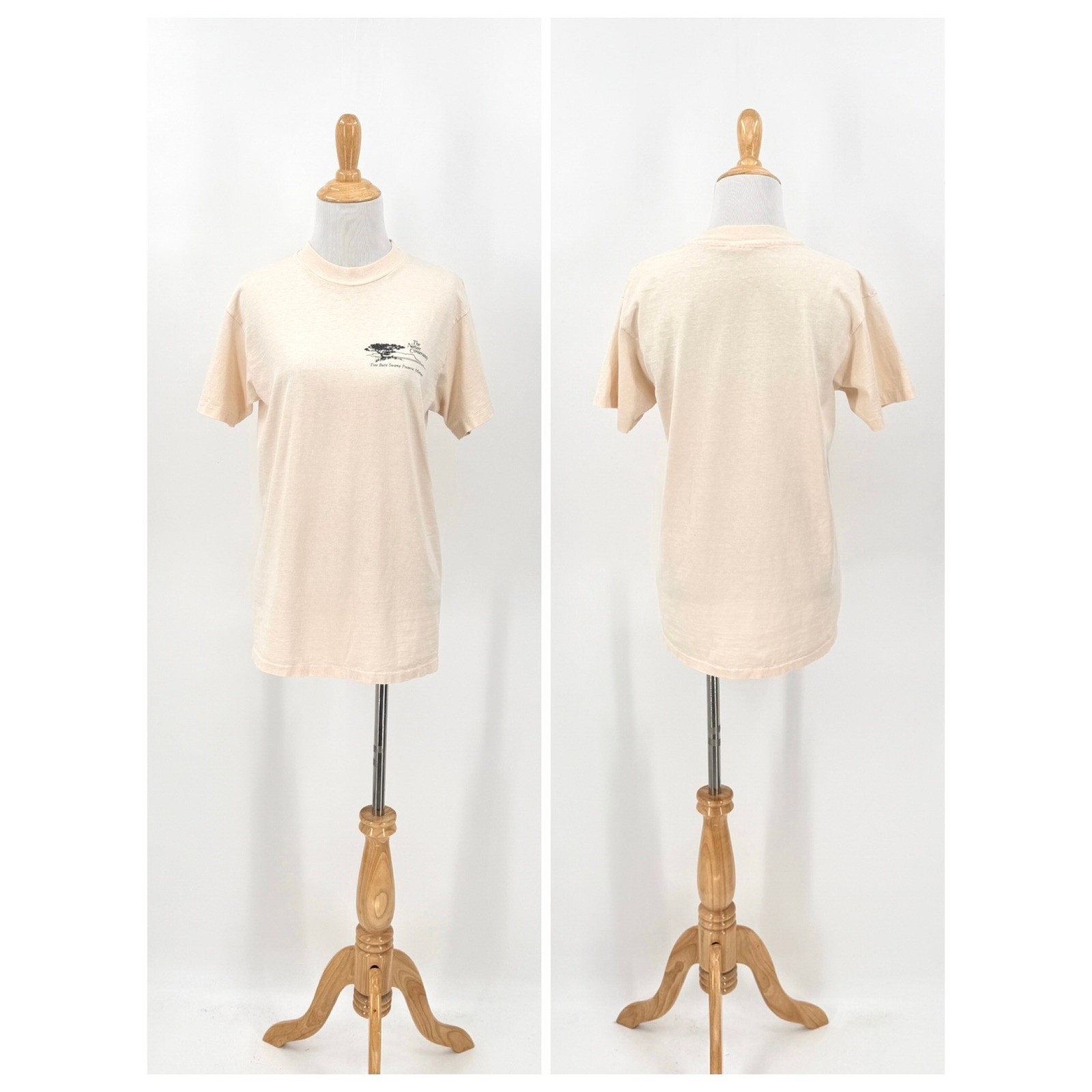 Vintage Nature Conservancy Tee Medium Cream Pine Butte Swamp Preserve Crew Neck