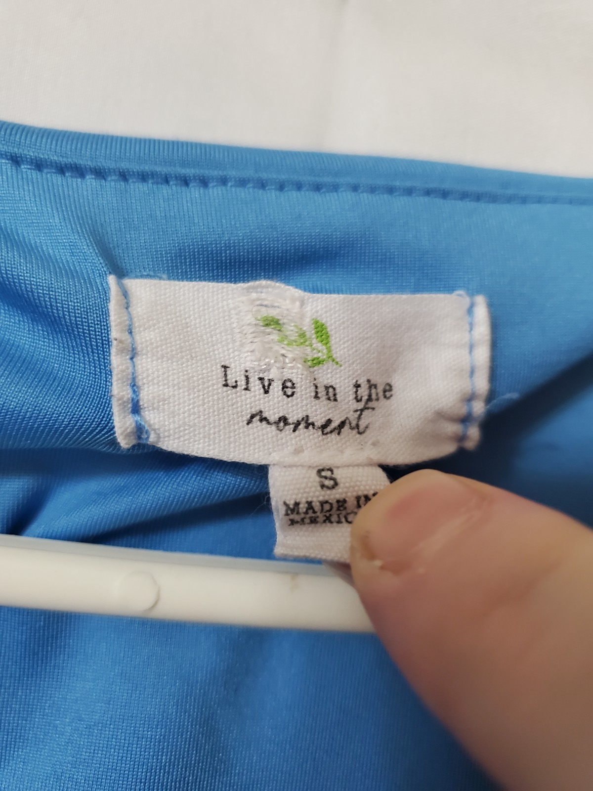 Live In The Moment Crop Top Square-Neck Blue Size Small Women’s Cap Sleeve