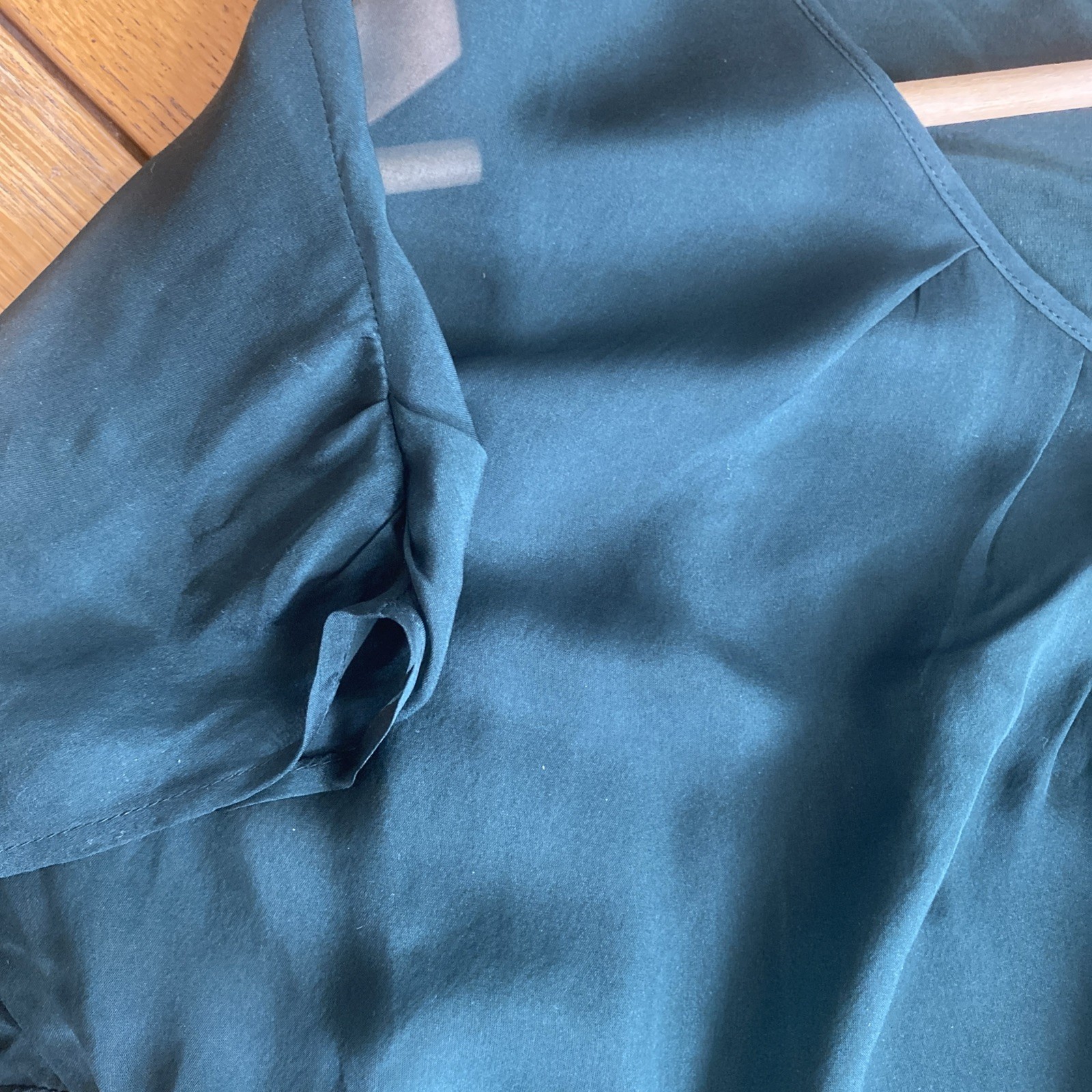 New Studio 8 Women’s Top UK 16 Green Silk with Viscose, Elastane Basic