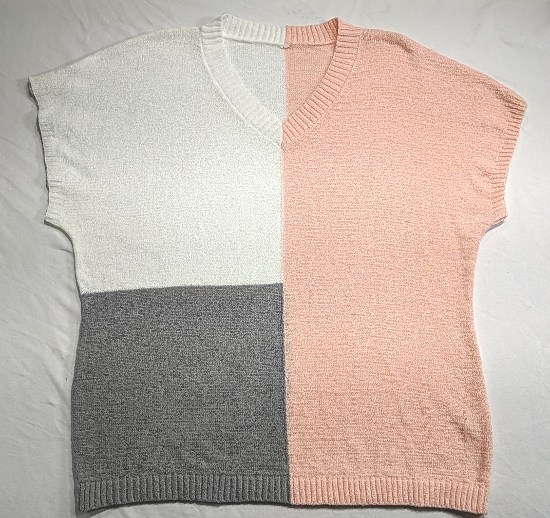 UNBRANDED Sweater Women’s size XL Multicolor V-Neck S/S Thin NWOT