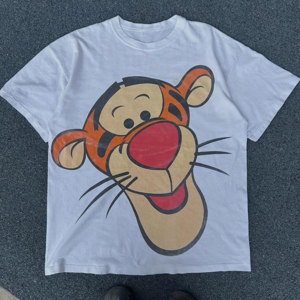 Tigger Big Face Cartoon Retro Graphic Unisex Tee Gift For Fan Sizes S-5XL