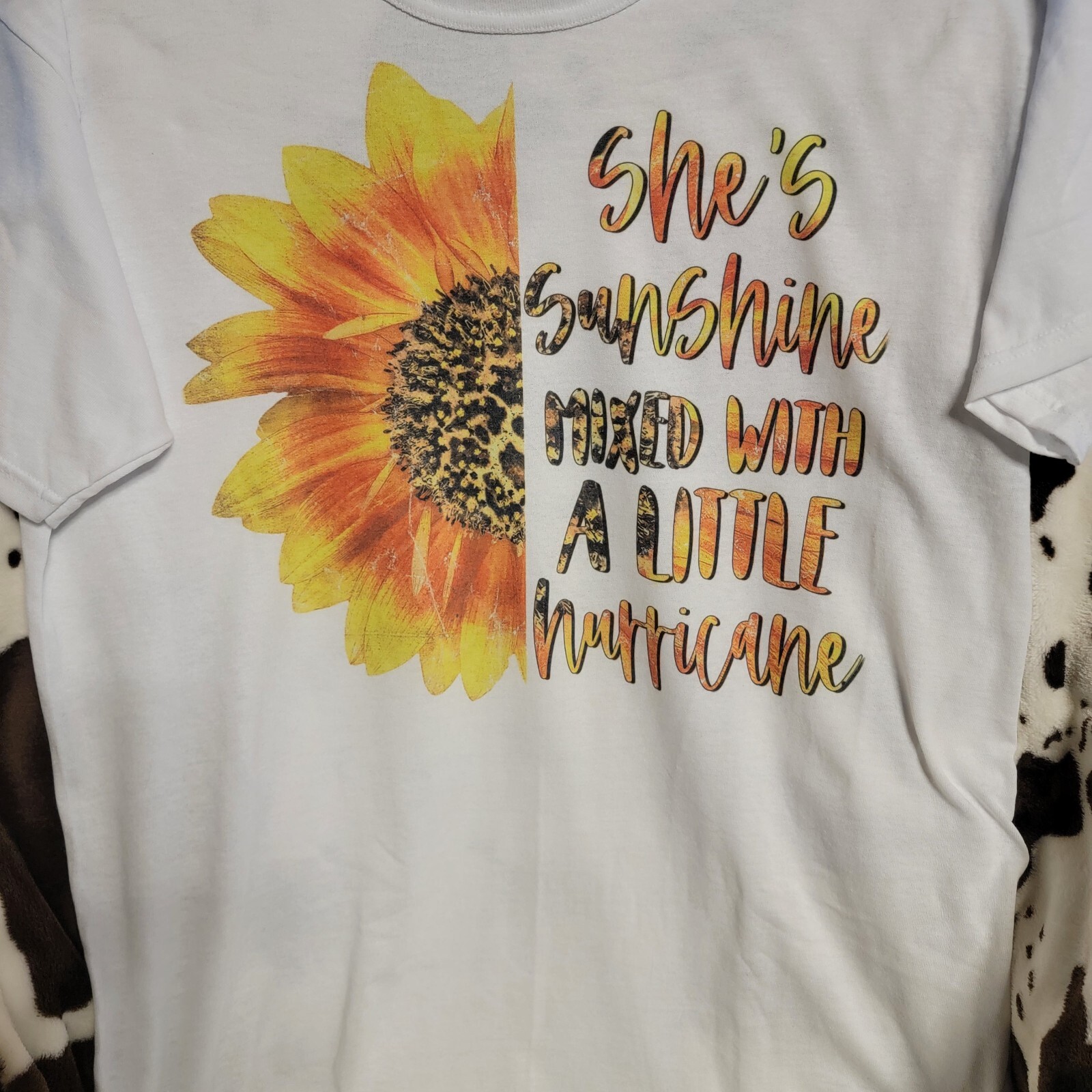 Graphic T Shirt Sunflower Quote Trendy Boutique Style Tee Womens White Top