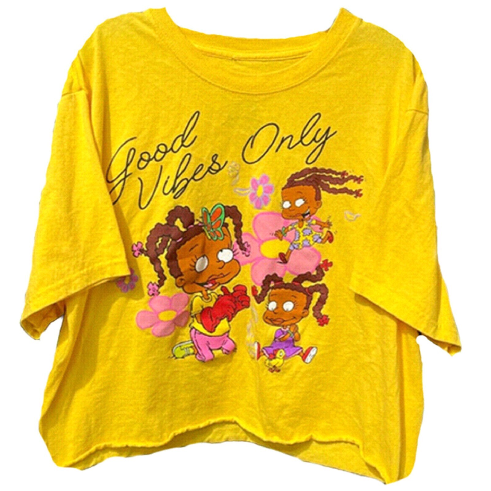 Nickelodeon Good Vibes Only Junior Women’s Crop T-Shirt – NWT