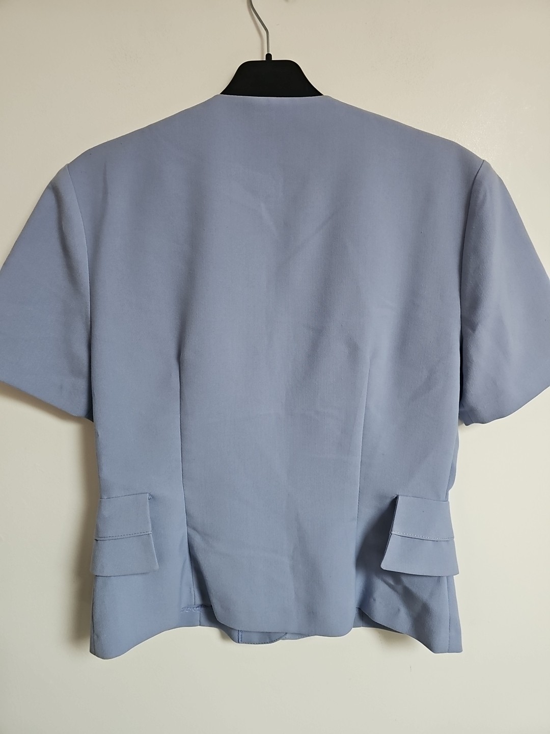 Vintage 90s Etam Blouse Duck Egg Blue Structured Size 12 Retro