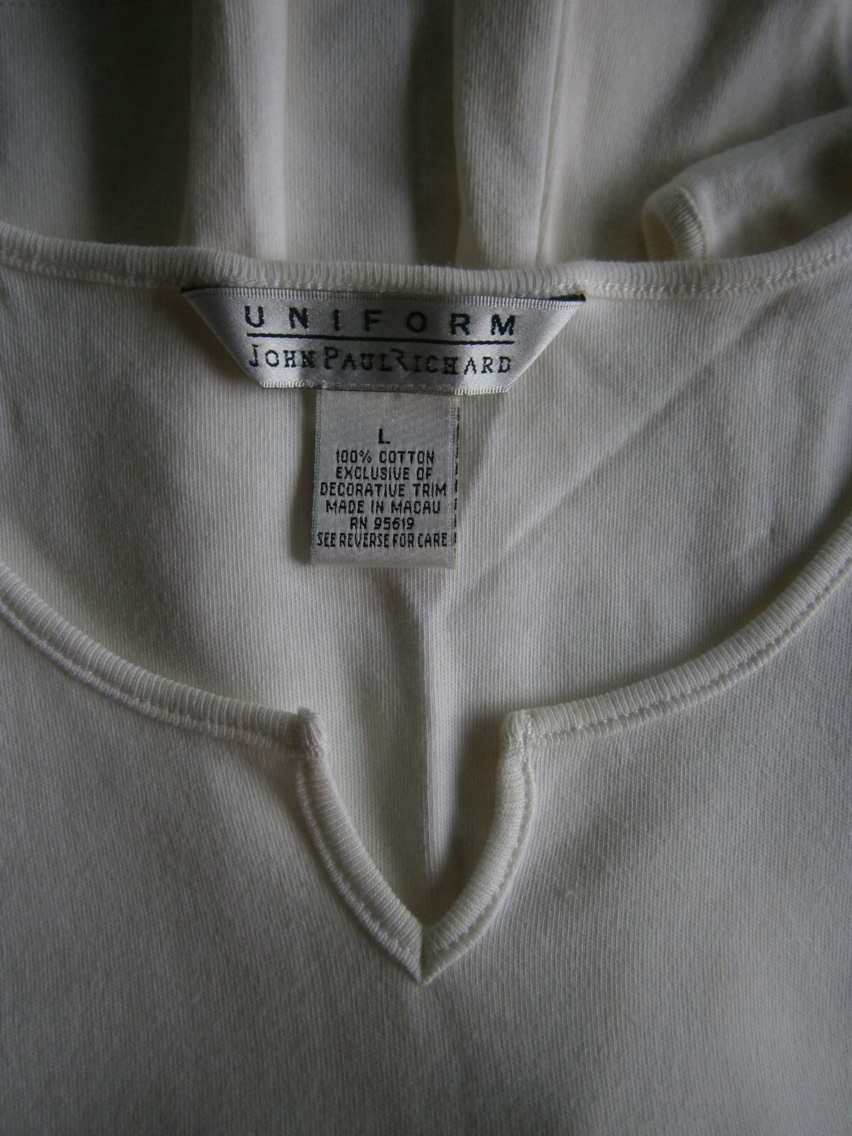Uniform John Paul Richard Dressy Tank Top Blouse M-L Large White NEW Career B40
