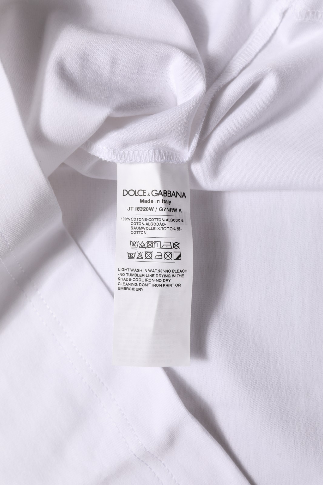 DOLCE & GABBANA T-shirt White Cotton Crew Neck Short Sleeves IT44/US10/L 150usd