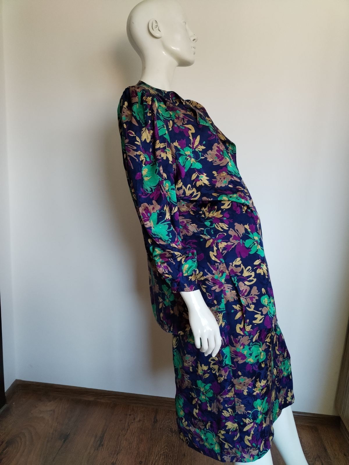 PETER HAHN exclusiv carat silk skirt & blazer costume size UK 18 / DE 44