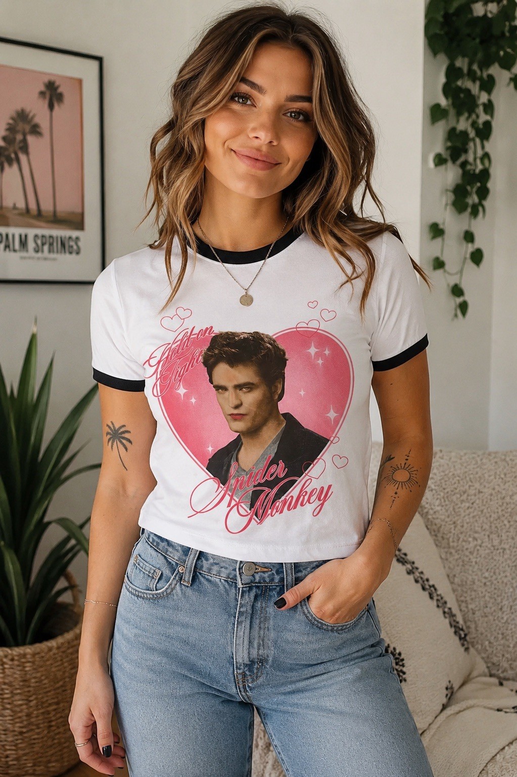 NWT Hot Topic Twilight Team Edward Cullen Baby Tee Ringer Shirt Size Small