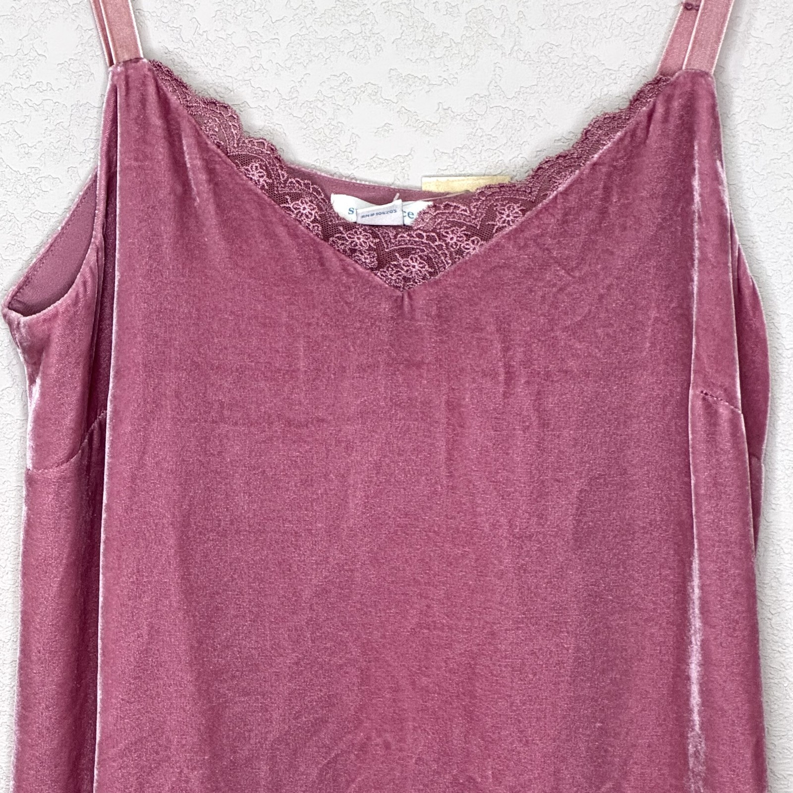 Sundance Camisole Womens XS Velvet Silk Lace Trim Adjustable Strap Tank Top NEW