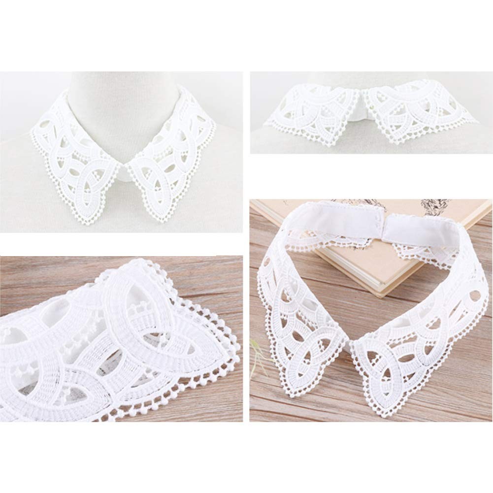 Hollow Design Lapel False Collar Detachable Dickey Blouse Fake Half Shirt Col…
