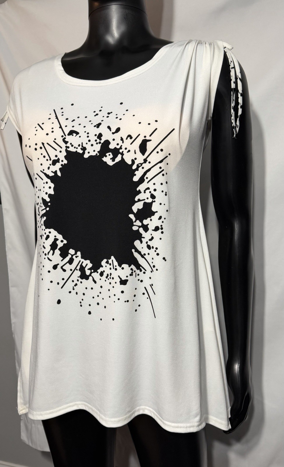 Abstract Art Tunic Patrizia Luca Milano Top Italian Designer, Chic Statement