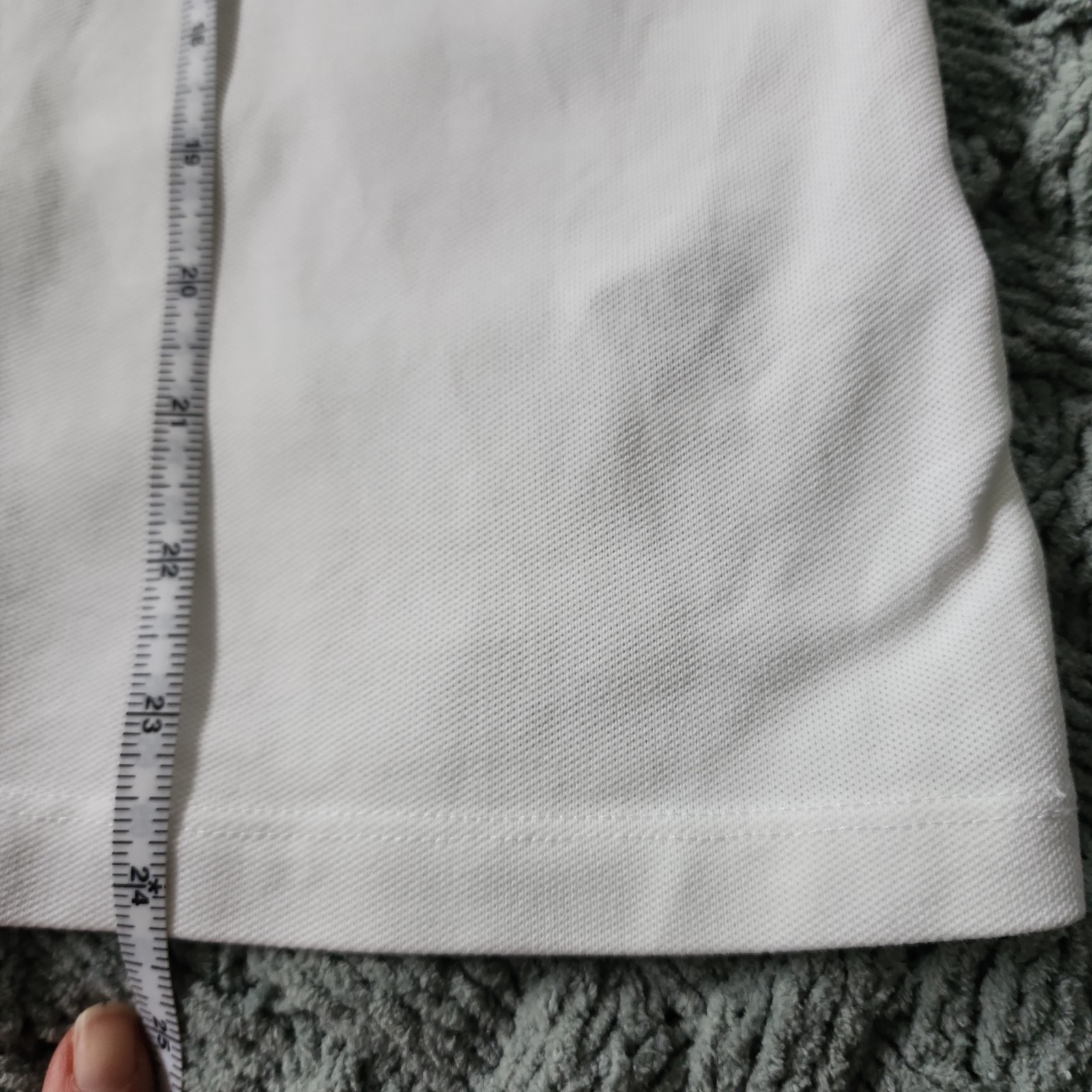 Lacoste Mini Pique Polo Shirt Women Size 40 White Logo Stretch Golf Elbow Sleeve