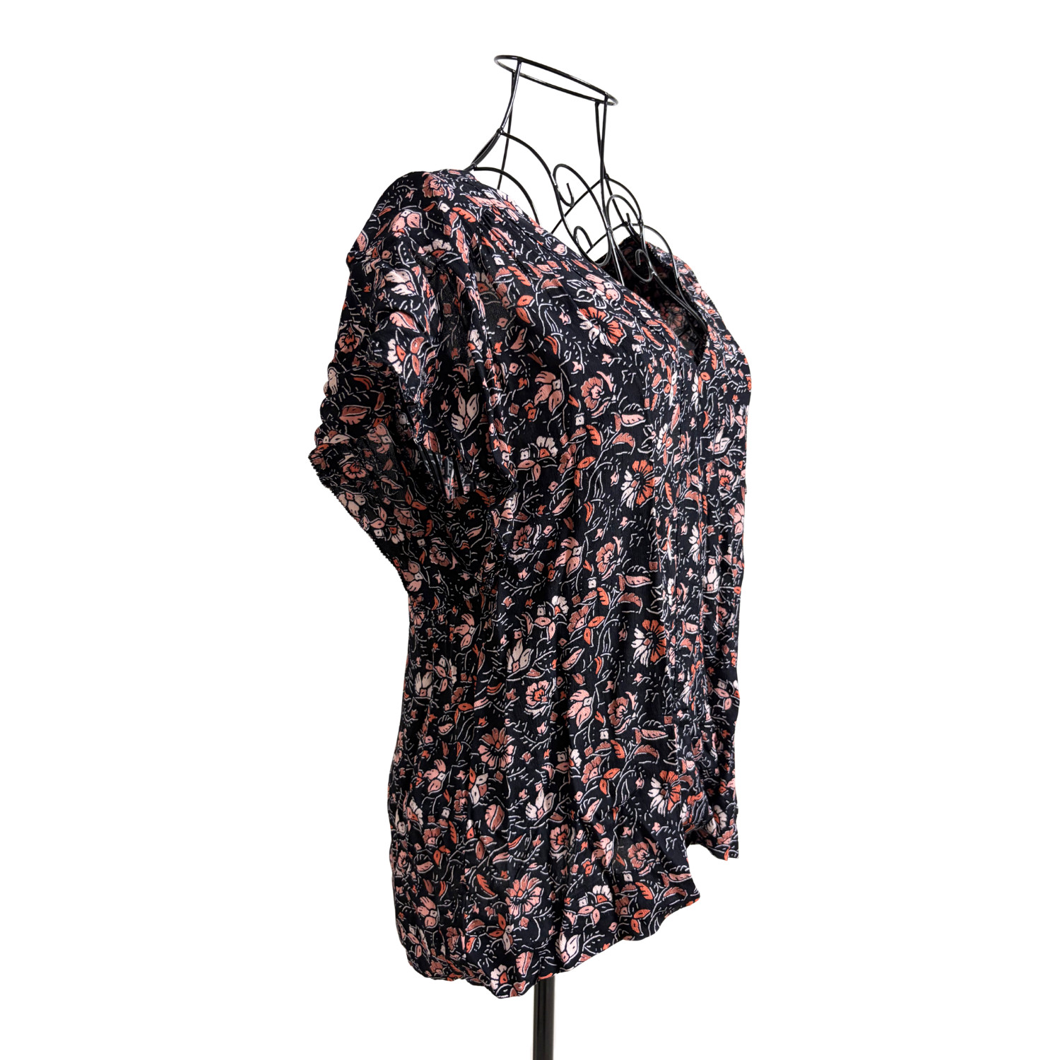 Floral Flare Ruffle T-Shirt Tee Women XS Sanctuary Boho Hippie Bohemian Pink