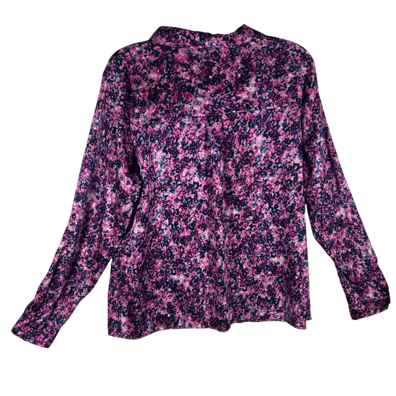 BOLD elements L Floral Print Long Sleeve Button Down Shirt Top Career Casual NEW