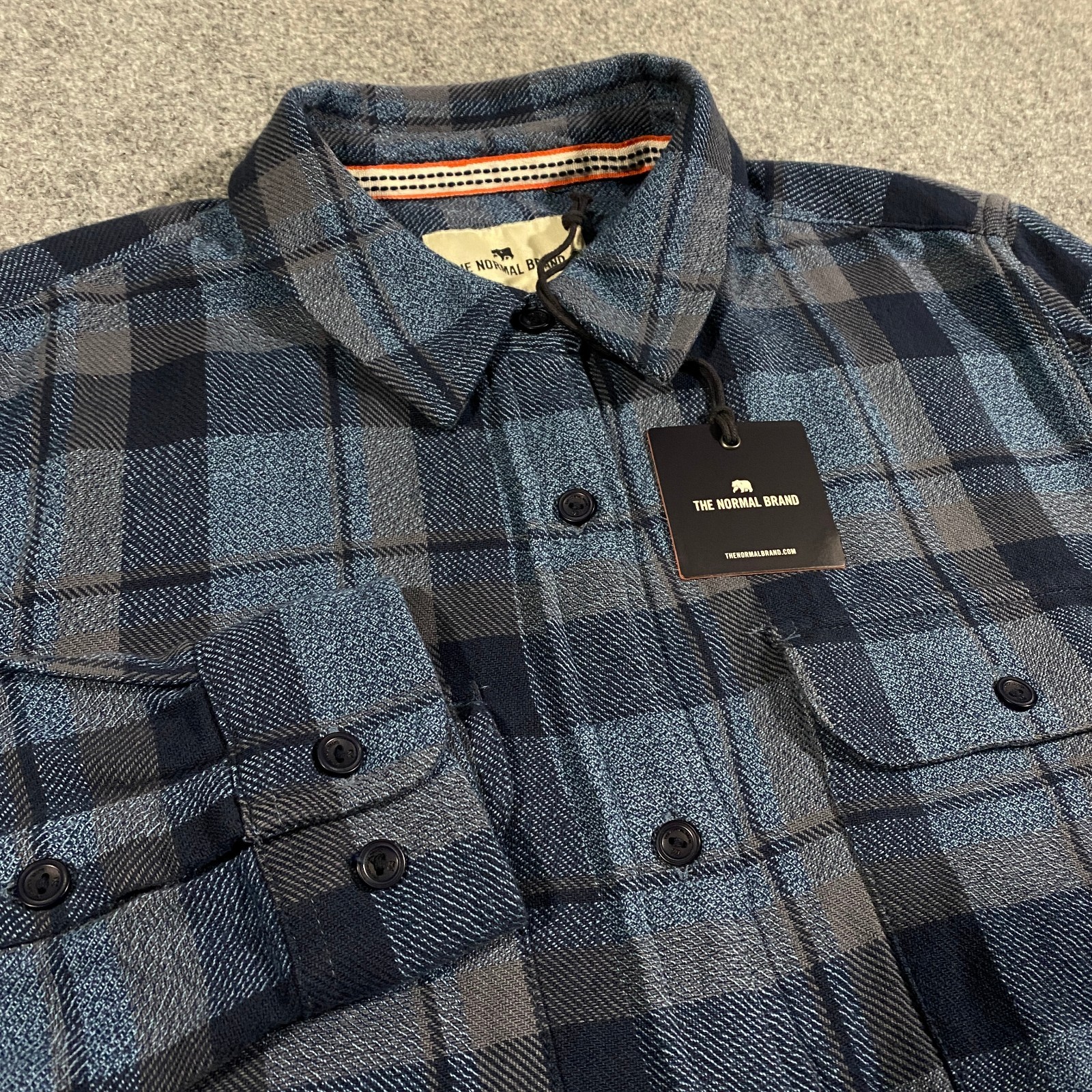 The Normal Brand Mountain OverShirt Womens Small Double Blue Plaid Outdoors NWT
