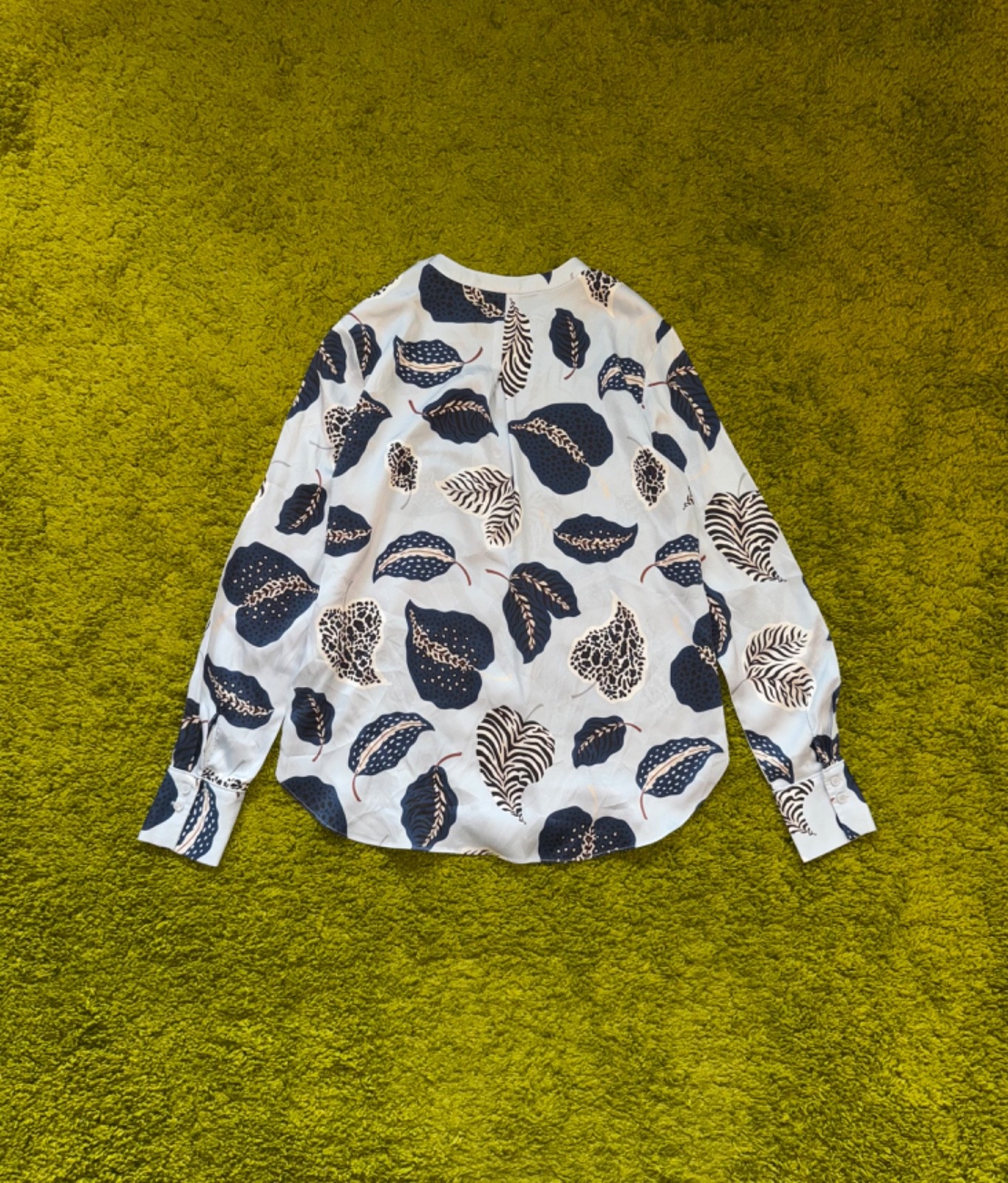 Herzens Angelegenheit silk floral pattern pullover blouse blue size 32