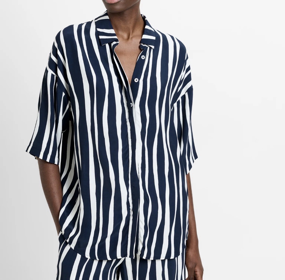 Genevieve Eco Striped Shirt £59 RRP Colour: Midnight/Ecru BNWT Size 8