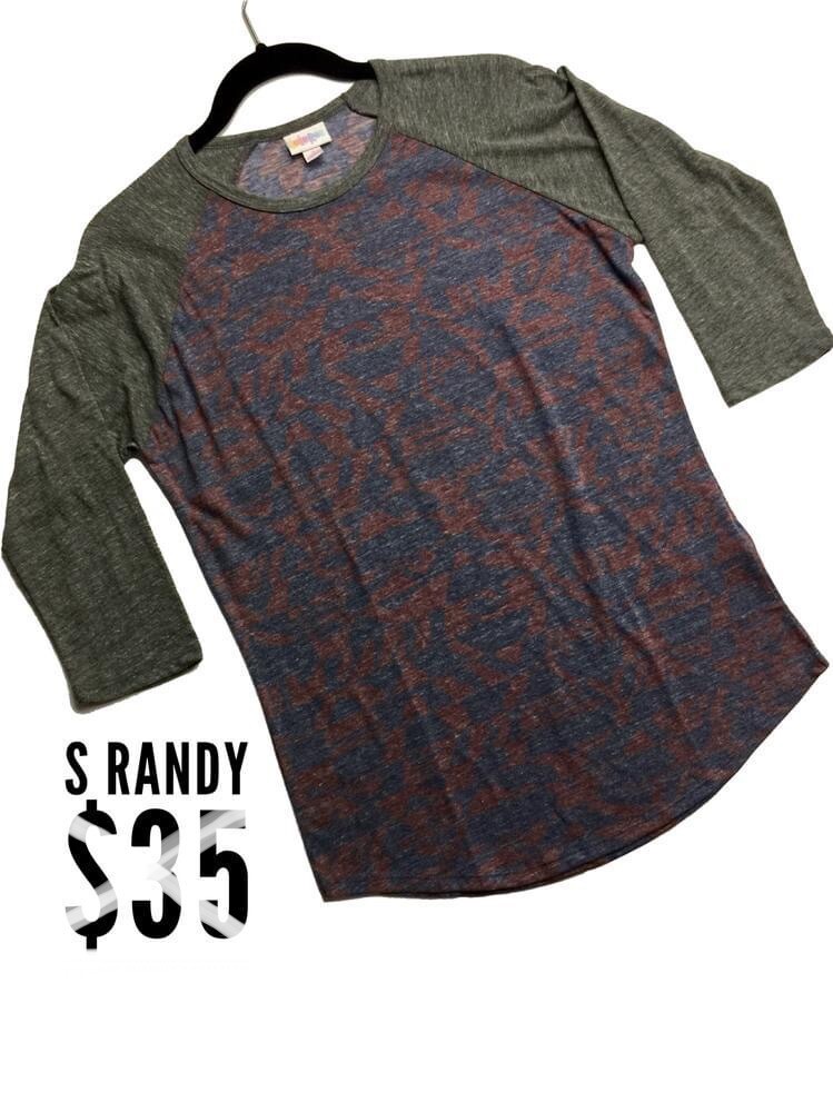 New! LuLaRoe S (Small) Randy BNWT – Vintage 1.0 Dark Blue & Red w/ Gray Sleeves