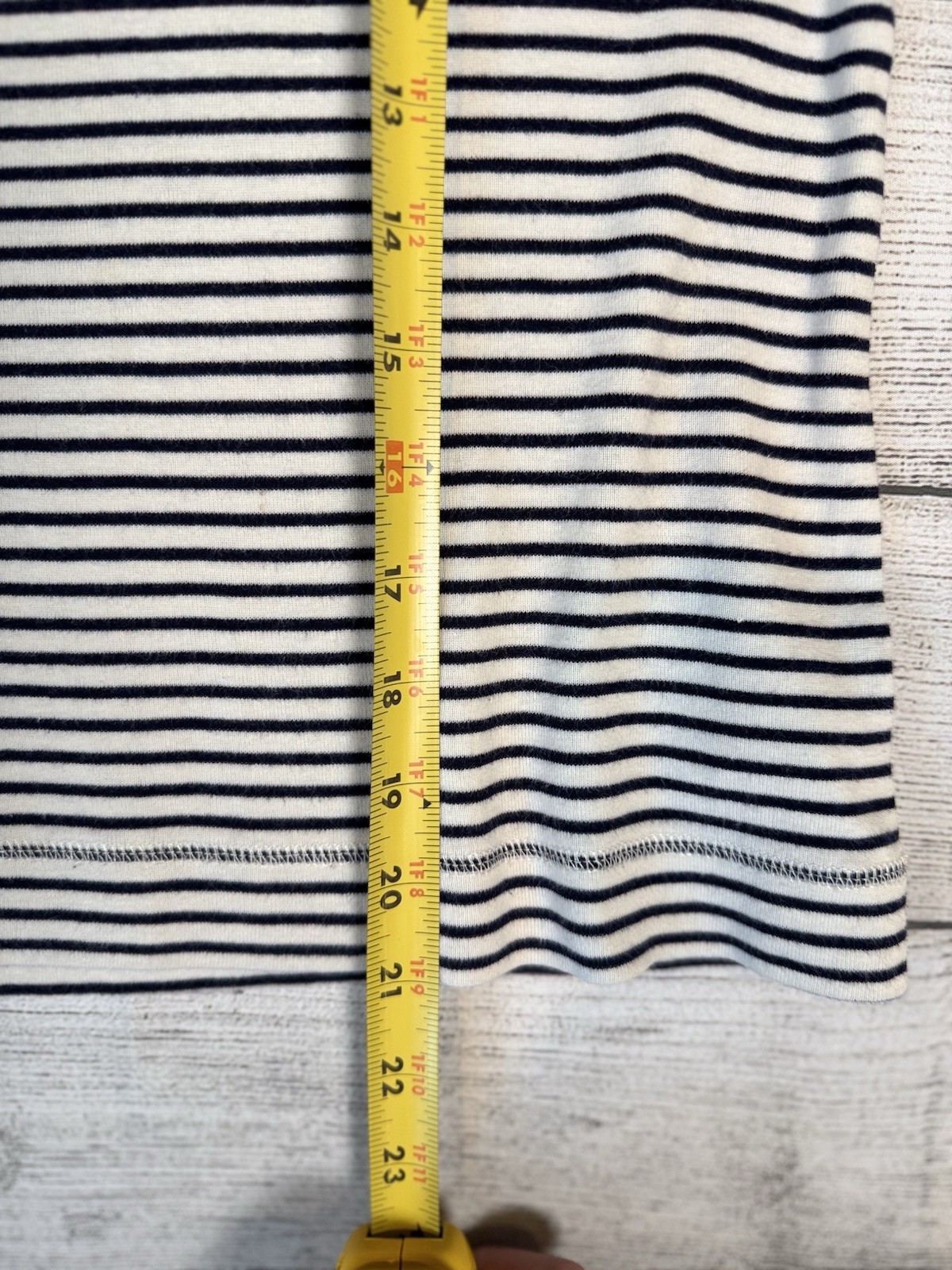 Ralph Lauren Jeans Co Women Petite PM Black/White Stripe Crew Shirt Preppy Y2K