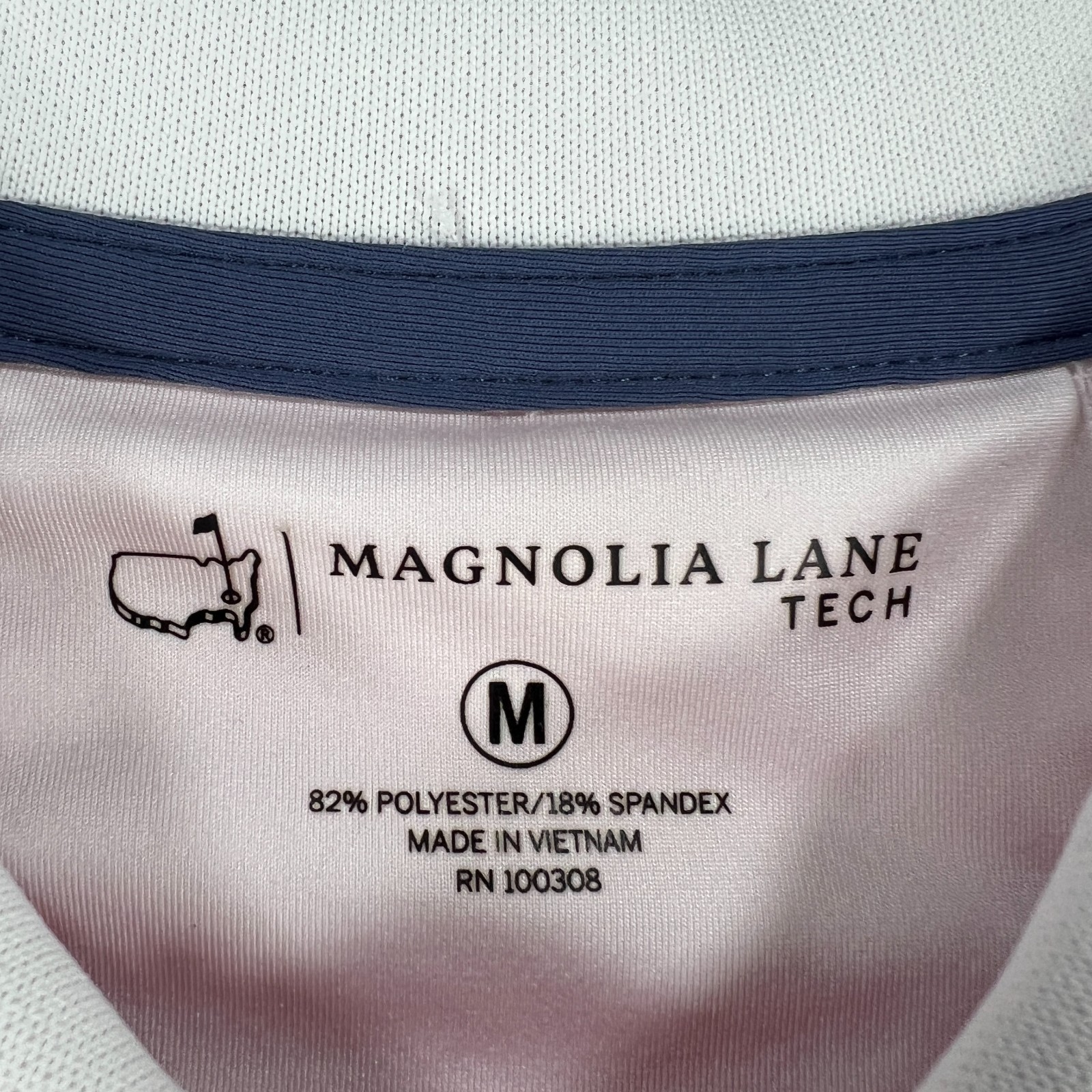 Magnolia Lane Tech Shirt Womens Medium Pink Short Sleeve Golf 1/4 Zip Masters