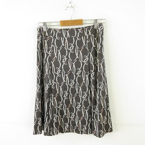 Burberry London Females Knee Length Pleated Skirt Brown & White Size 38 (Ages 14