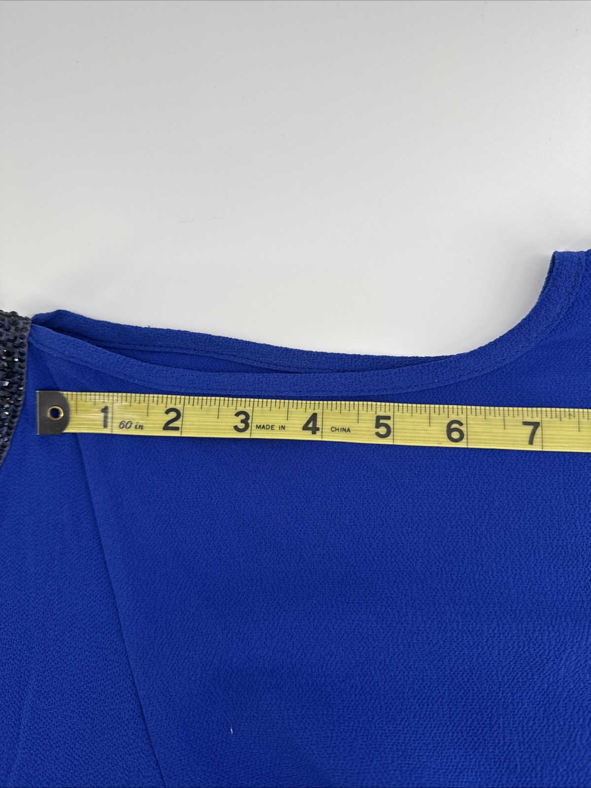 Frank Lyman Royal Blue Flowy Top Blouse Cold Shoulder Dolman Batwing Sleeves 12