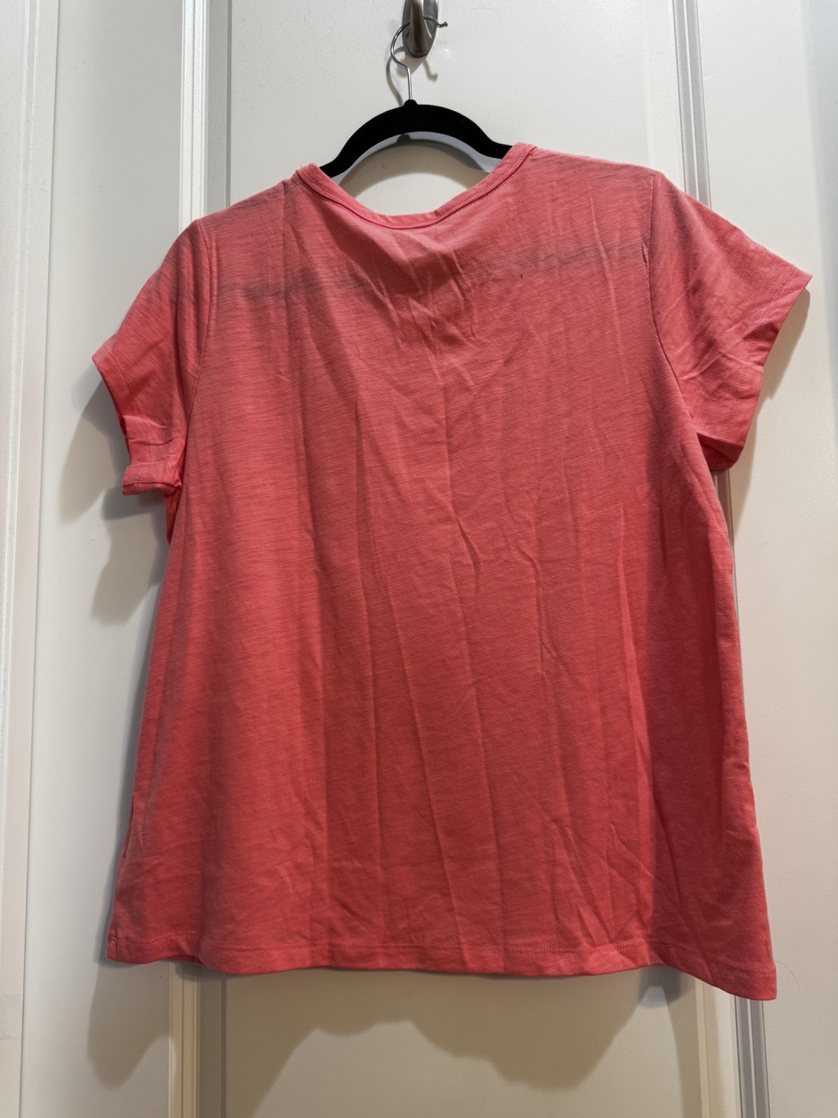 NWT Time & True Coral Crew Neck Short Sleeve Tee L(12-14) Armpit To Armpit 20”