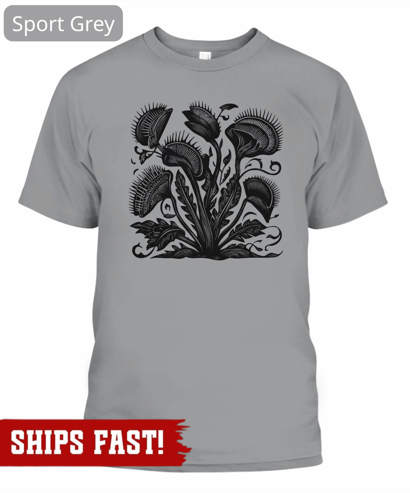 Venus Flytrap Shirt Gothic Plant Graphic Dark Botanical Aesthetic Carnivorous Pl