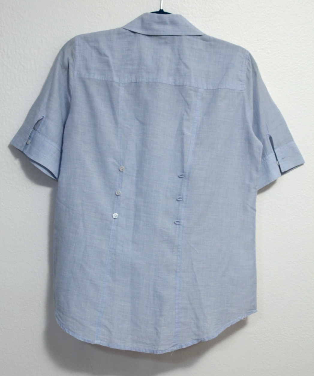 ELIZABETH AND JAMES Top/Blouse/Top Cotton/Linen Mix Short Sleeves Buttons Size M