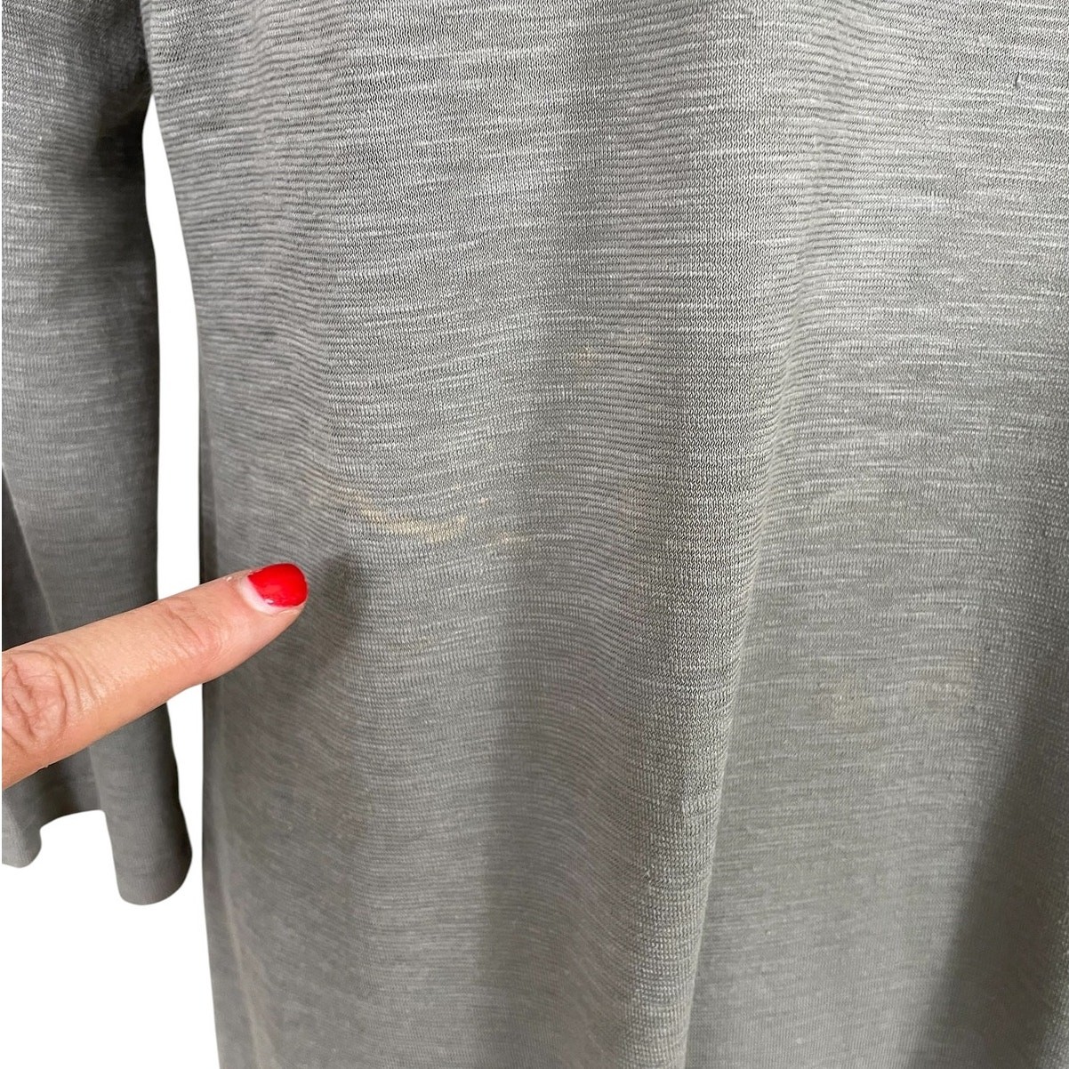 Eileen Fisher Hemp Organic Cotton Tunic Top Taupe Large Minimalist Lagenlook
