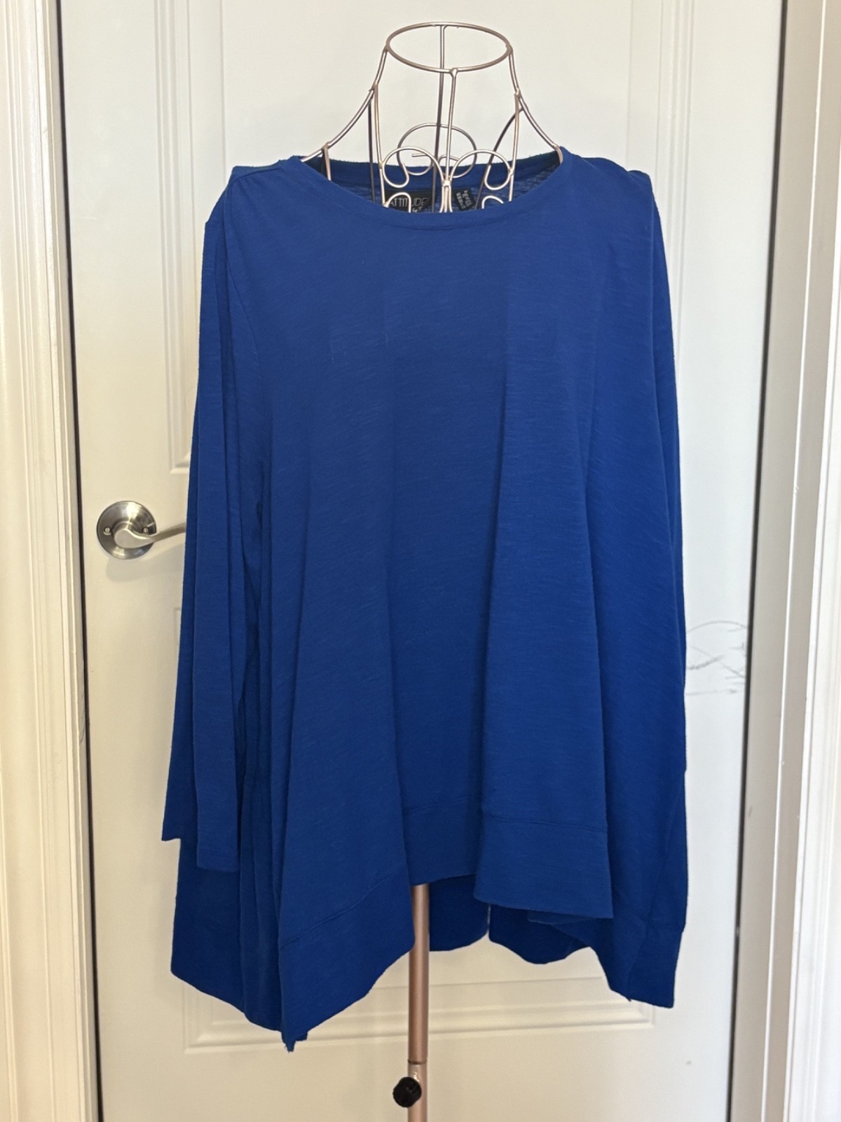 Attitudes by Renee Knit Tiered Top Cobalt Sea 1X