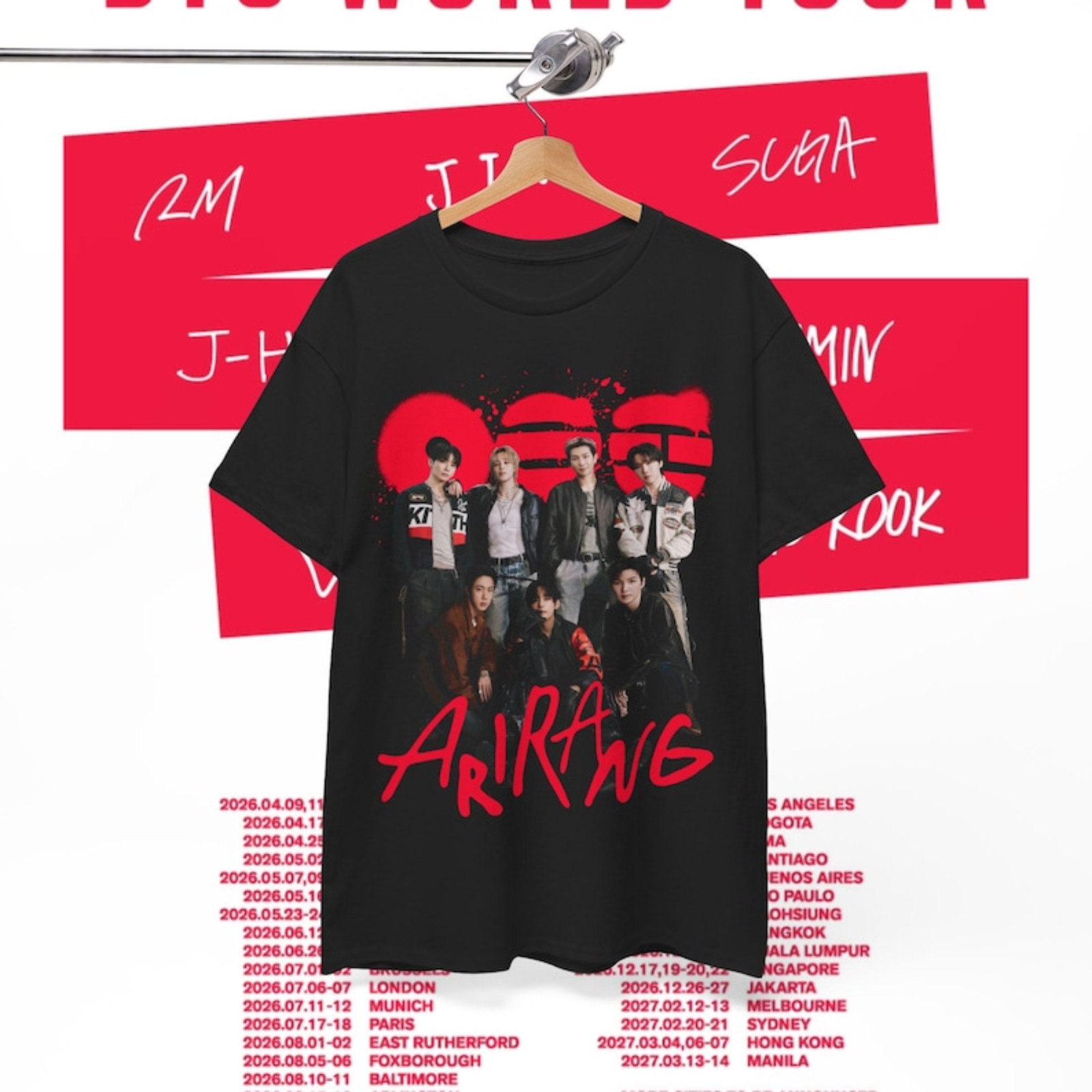BTS ARMY Fan Shirt 2026 Kpop Gift Idea Concert Graphic Sided Tee