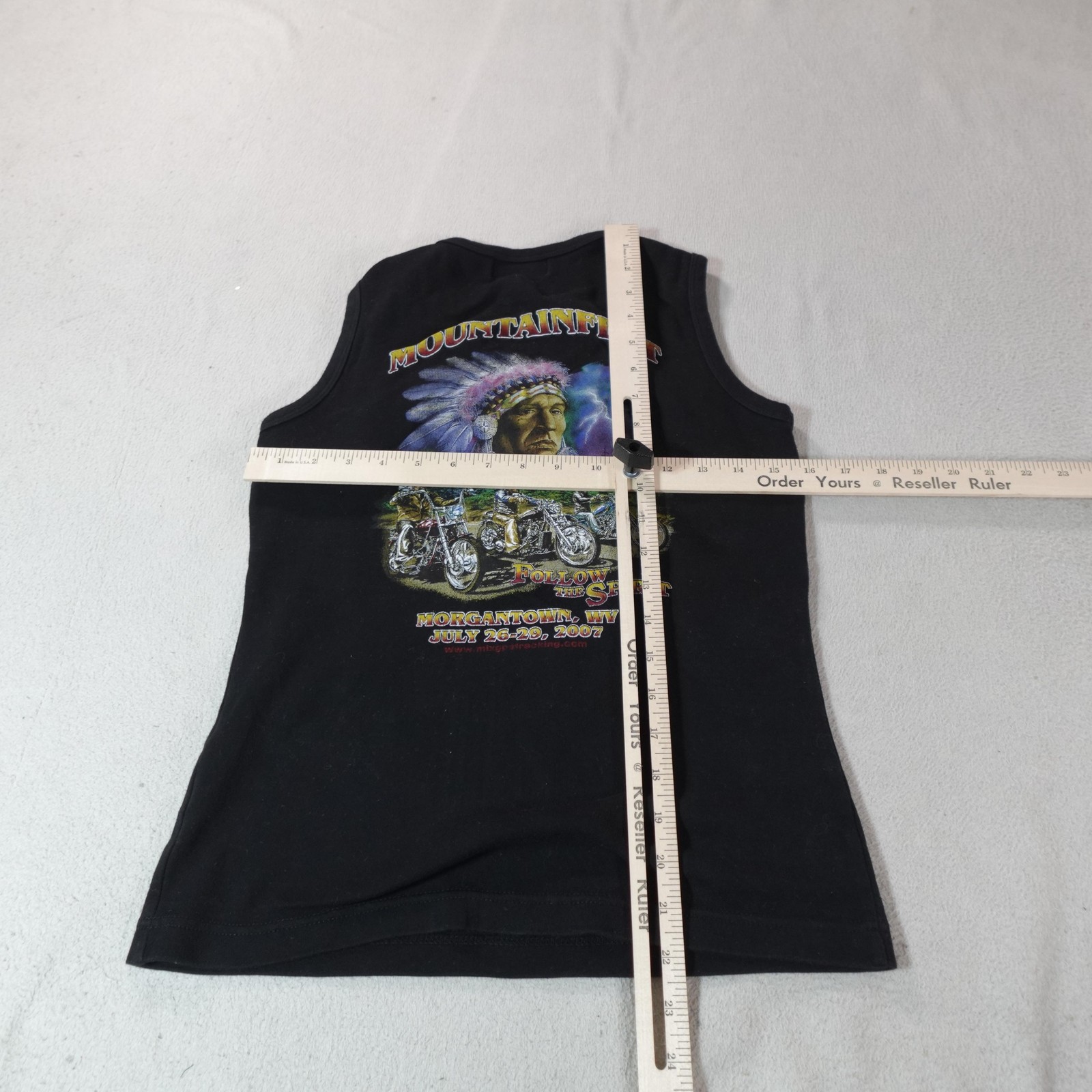 Sports Gallery Tank Top Womens Medium Black Mountainfest 2007 Motorcycle Rally