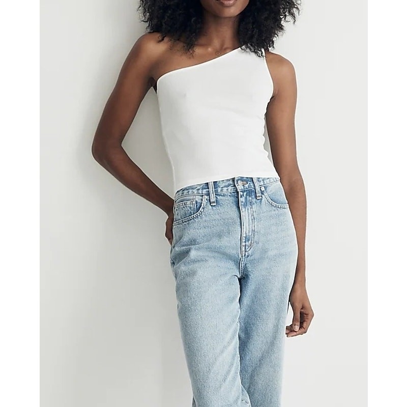 Madewell Supima® Rib One-Shoulder Tank Size XXS NWT