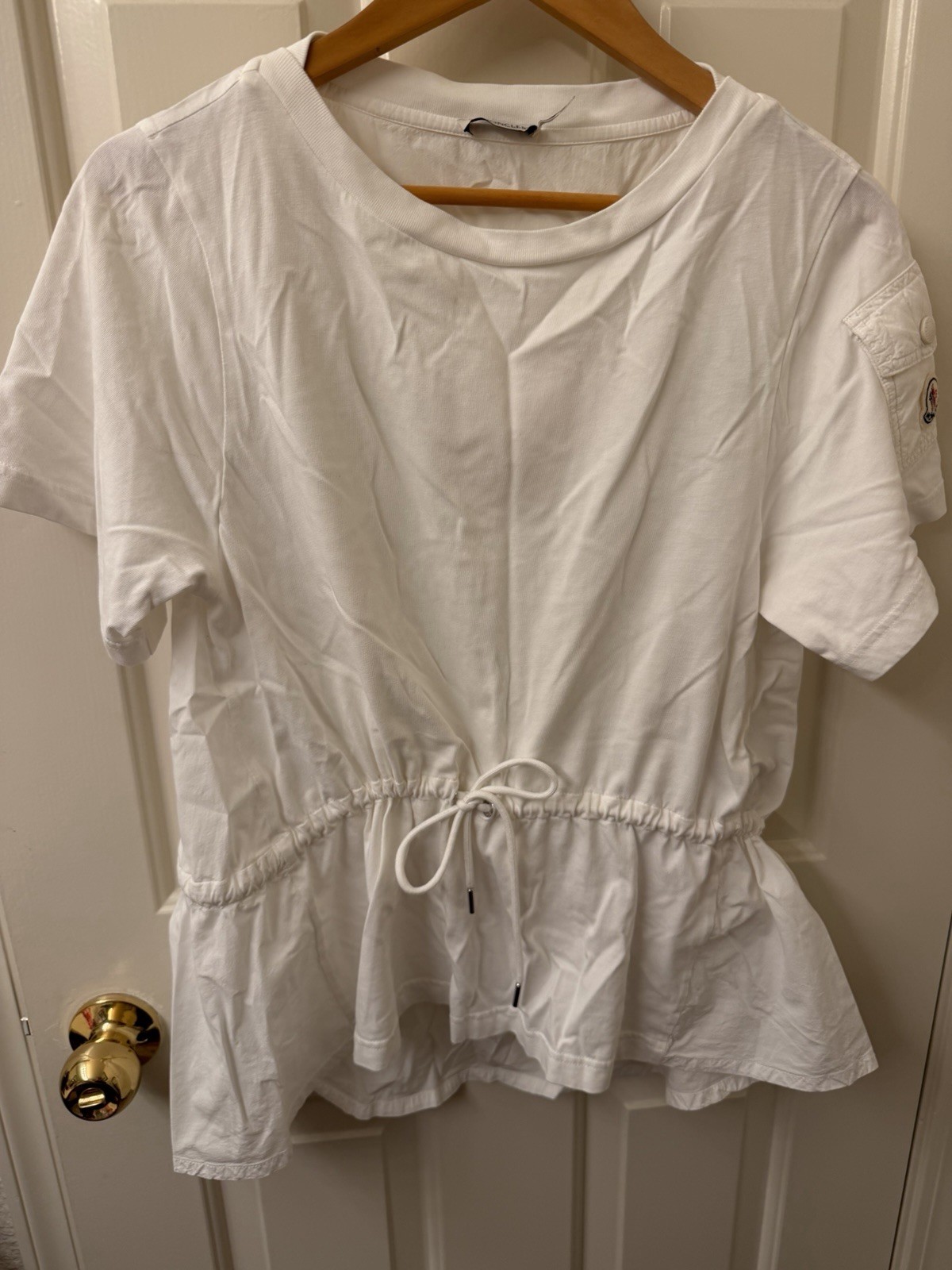 Women’s Moncler Draw String T-Shirt White Size XS Extra Small