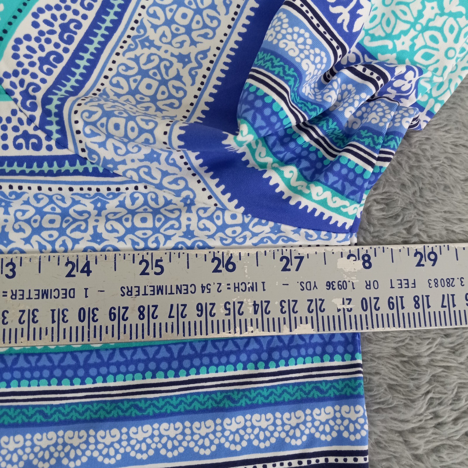 Lands End Shirt Women 3X Plus Geometric Lightweight Breathable Outdoor Beach