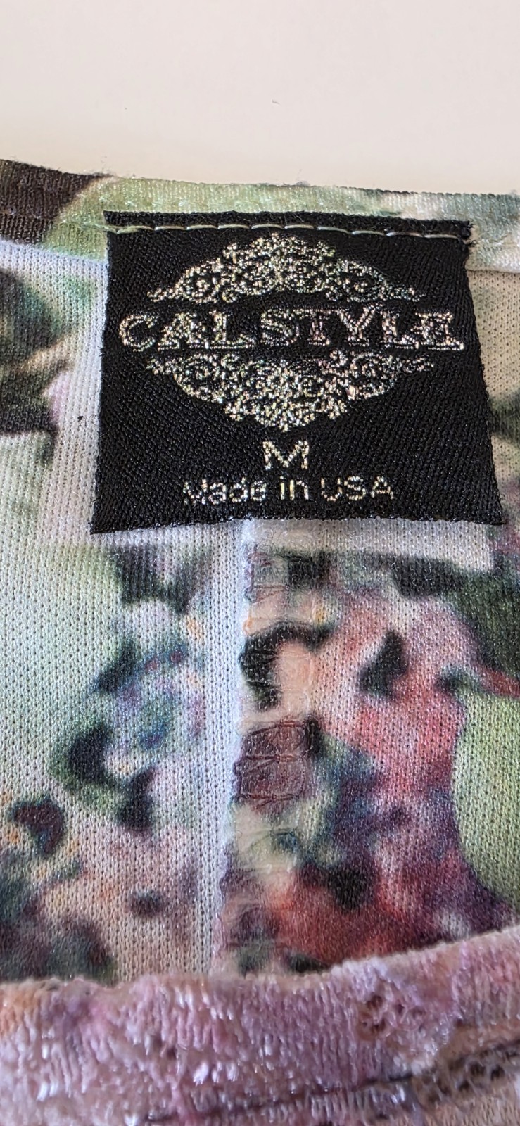 VTG CAL STYLE Floral Tunic Lace Overlay Multicolored Blouse Top Sz M Boho Fairy